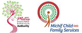 Authority and Michif CFS Agency Logos Métis authority logo